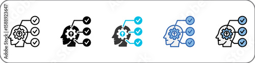 Cognitive Enhancement Icon Pack Multistyle Illustration