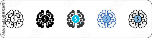 Neural Stimulation Icon Pack Multistyle Illustration