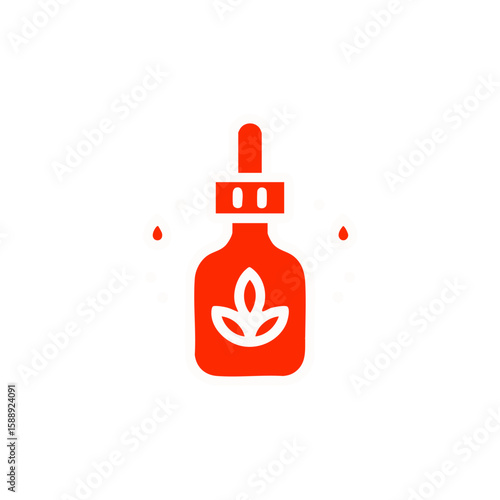 Cbd oil bottle vector icon natural medicine, herbal remedy, alternative therapy