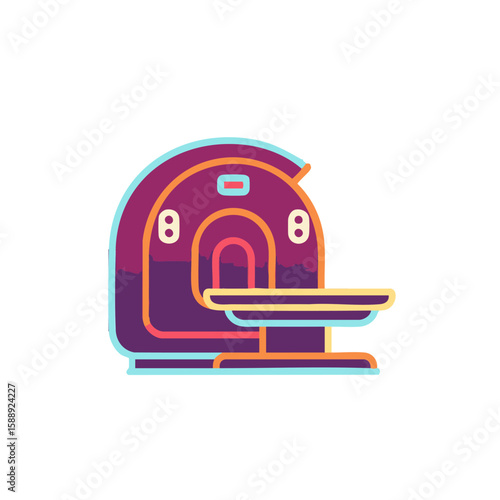Mri scanner illustration medical imaging technology for diagnosis