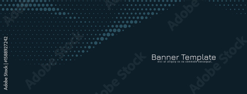 Modern abstract halftone style design business banner