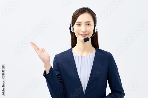 Plakat 案内するコールセンターのオペレーター 