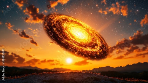 Golden Galaxy over Sunset Crowd