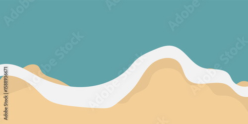 Horizontal vector illustration of a sandy beach with shells and starfish.eps10
