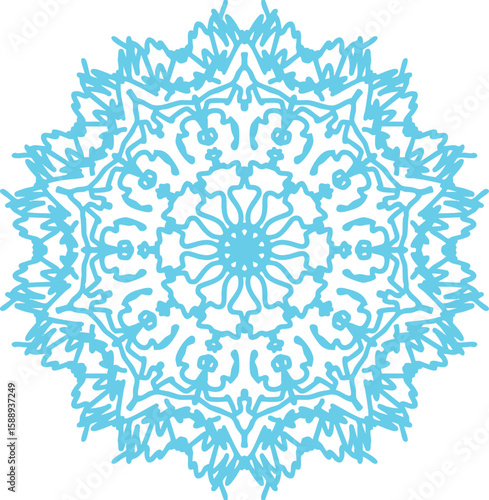 Blue basic art mandala vector design element for invitation decoration, banner background