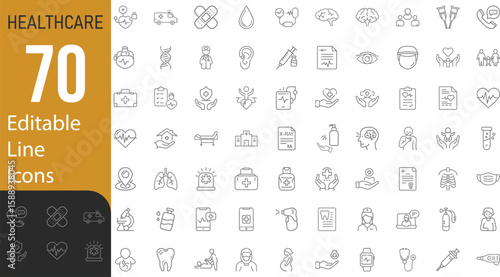 Collection Of Modern Editable Thin Line Style Medical Professionals And Services Related Icons Set Health, Pediatrics, Doctor, Treatment, Pictograms, Infographics For Mobile Apps And More