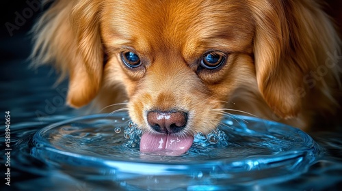 Close-up of a dog drinking water