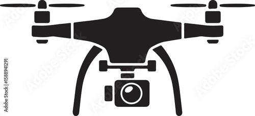 Flying Drone Silhouette Vector

Quadcopter Technology Illustration

Remote-Controlled Drone Design

Modern Drone in Flight Graphic

Aerial Drone Silhouette Art