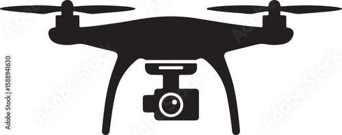 Flying Drone Silhouette Vector

Quadcopter Technology Illustration

Remote-Controlled Drone Design

Modern Drone in Flight Graphic

Aerial Drone Silhouette Art