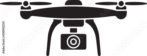 Flying Drone Silhouette Vector

Quadcopter Technology Illustration

Remote-Controlled Drone Design

Modern Drone in Flight Graphic

Aerial Drone Silhouette Art