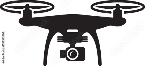 Flying Drone Silhouette Vector

Quadcopter Technology Illustration

Remote-Controlled Drone Design

Modern Drone in Flight Graphic

Aerial Drone Silhouette Art