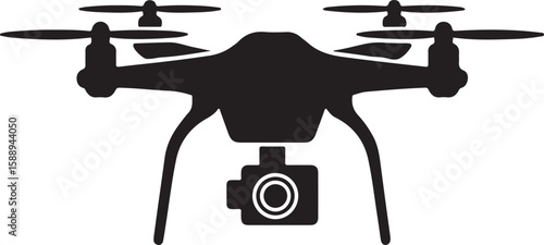 Flying Drone Silhouette Vector

Quadcopter Technology Illustration

Remote-Controlled Drone Design

Modern Drone in Flight Graphic

Aerial Drone Silhouette Art