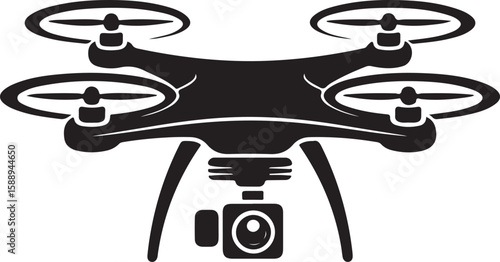 Flying Drone Silhouette Vector

Quadcopter Technology Illustration

Remote-Controlled Drone Design

Modern Drone in Flight Graphic

Aerial Drone Silhouette Art