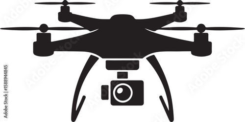 Flying Drone Silhouette Vector

Quadcopter Technology Illustration

Remote-Controlled Drone Design

Modern Drone in Flight Graphic

Aerial Drone Silhouette Art