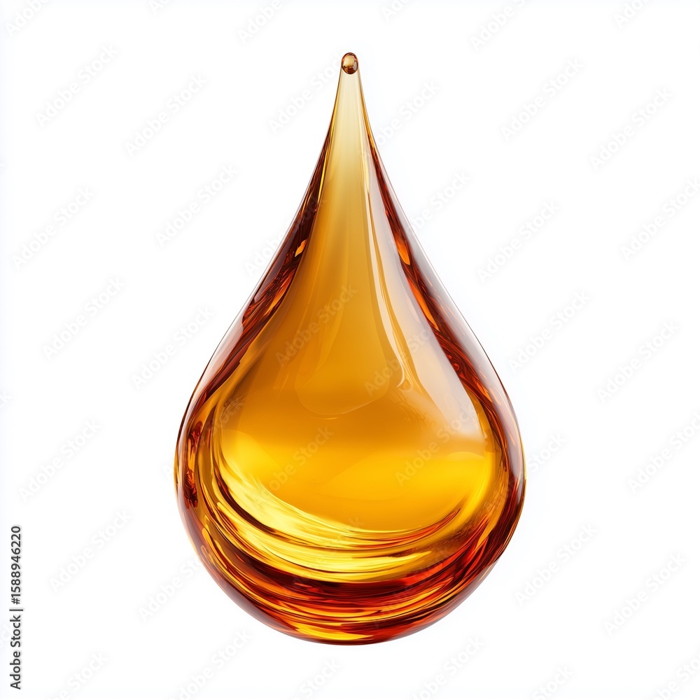Golden oil drop isolated on white Golden oil drop isolated on white