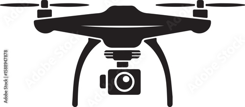 Flying Drone Silhouette Vector

Quadcopter Technology Illustration

Remote-Controlled Drone Design

Modern Drone in Flight Graphic

Aerial Drone Silhouette Art