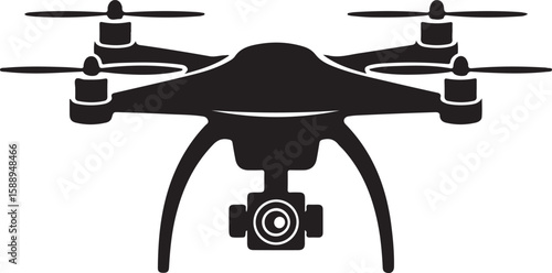 Flying Drone Silhouette Vector

Quadcopter Technology Illustration

Remote-Controlled Drone Design

Modern Drone in Flight Graphic

Aerial Drone Silhouette Art