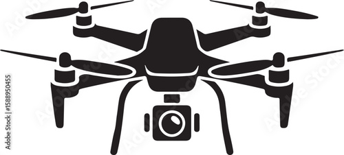 Flying Drone Silhouette Vector

Quadcopter Technology Illustration

Remote-Controlled Drone Design

Modern Drone in Flight Graphic

Aerial Drone Silhouette Art