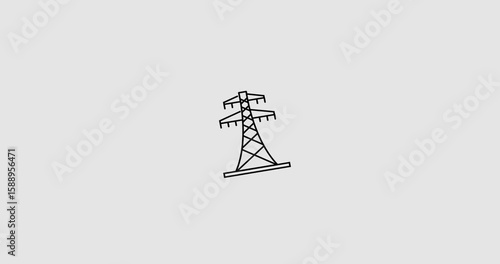 Animated electric grid icon representing power distribution networks, smart grids, and energy infrastructure. Ideal for use in renewable energy presentations, utility management apps, electrical engin