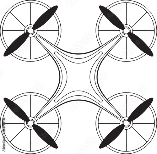 Flying Drone Silhouette Vector

Quadcopter Technology Illustration

Remote-Controlled Drone Design

Modern Drone in Flight Graphic

Aerial Drone Silhouette Art
