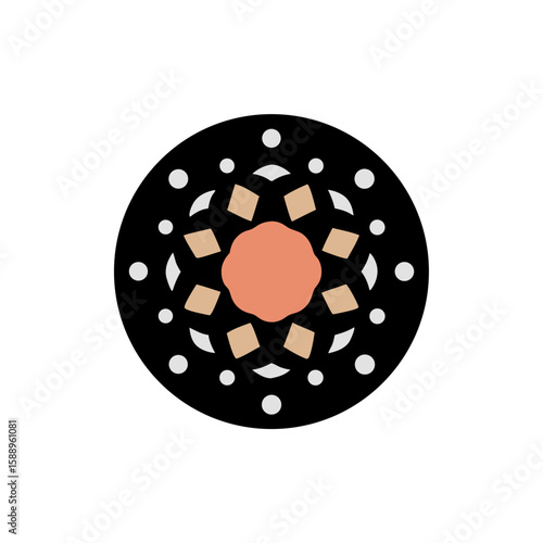Minimal Dotted Mandala with Coral Center – Soft Meditation Logo