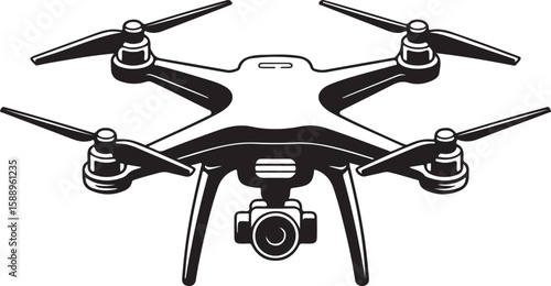 Flying Drone Silhouette Vector

Quadcopter Technology Illustration

Remote-Controlled Drone Design

Modern Drone in Flight Graphic

Aerial Drone Silhouette Art