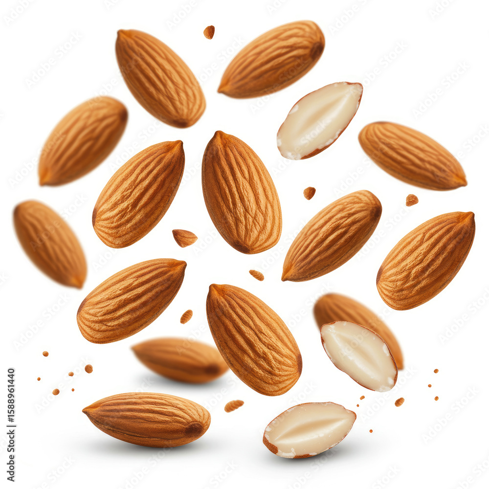 almonds isolated on white background almonds isolated on white background