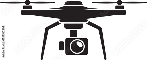Flying Drone Silhouette Vector

Quadcopter Technology Illustration

Remote-Controlled Drone Design

Modern Drone in Flight Graphic

Aerial Drone Silhouette Art