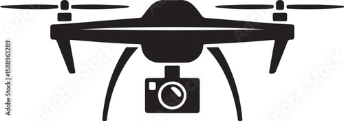 Flying Drone Silhouette Vector

Quadcopter Technology Illustration

Remote-Controlled Drone Design

Modern Drone in Flight Graphic

Aerial Drone Silhouette Art