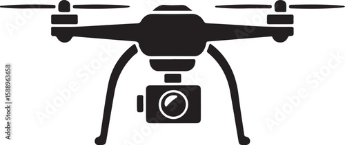 Flying Drone Silhouette Vector

Quadcopter Technology Illustration

Remote-Controlled Drone Design

Modern Drone in Flight Graphic

Aerial Drone Silhouette Art