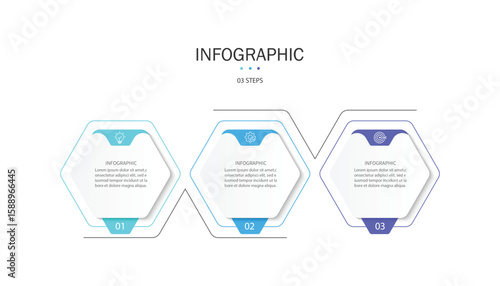Infographic template three option process or step for business