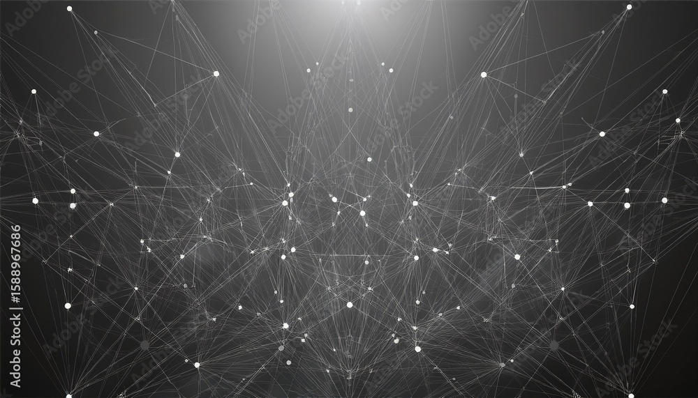 Fototapeta premium abstract digital background of points and lines glowing grey plexus