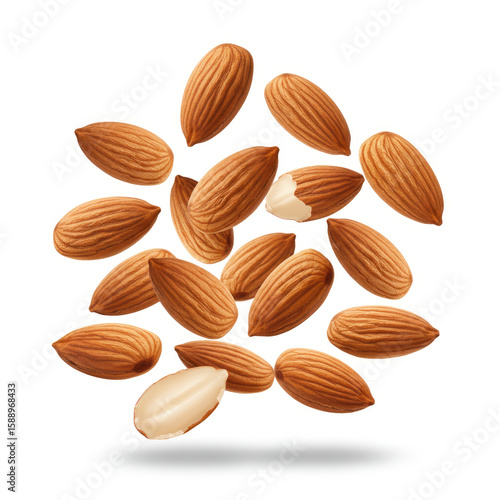Wallpaper Mural almonds isolated on white background Torontodigital.ca