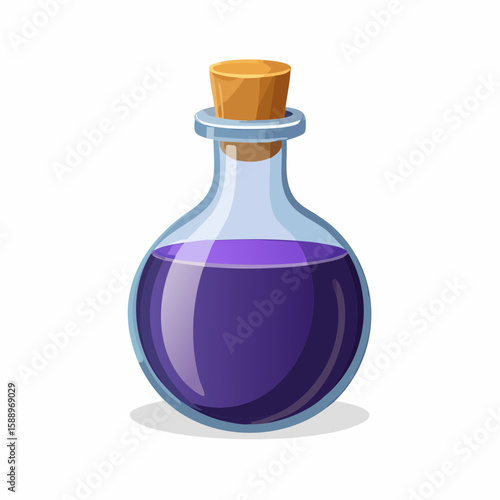 Magic potion bottle or Halloween witch elixir and poison drink