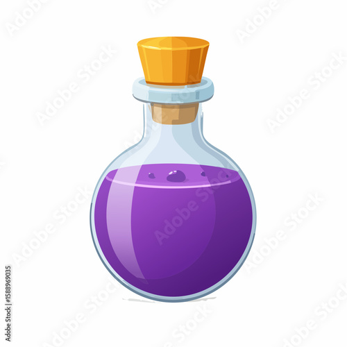 Magic potion bottle or Halloween witch elixir and poison drink