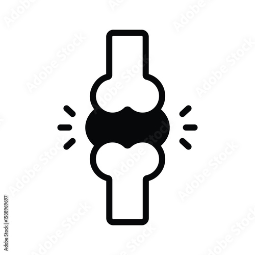 Visually appealing glyph icon of knee joint bones