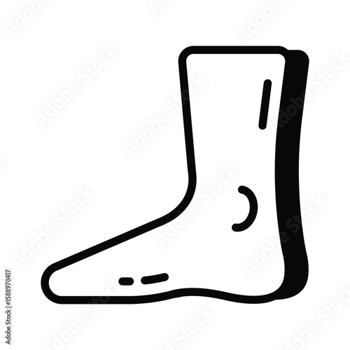 Easy to edit glyph icon of human foot