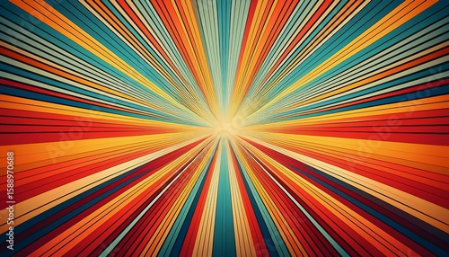 retro modern art background with a sunburst design