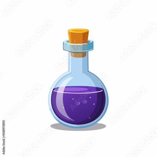 Magic potion bottle or Halloween witch elixir and poison drink