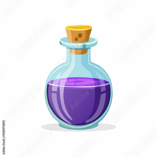 Magic potion bottle or Halloween witch elixir and poison drink