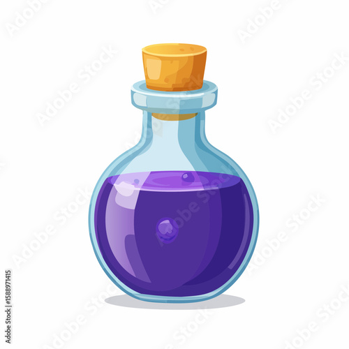 Magic potion bottle or Halloween witch elixir and poison drink