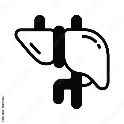 Well crafted glyph icon of human liver