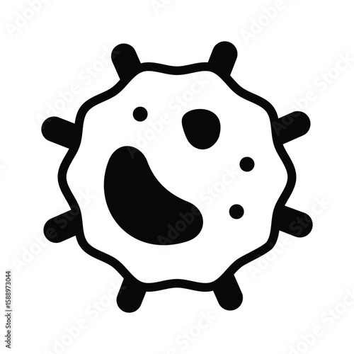 Visually engaging glyph icon of virus microbe structure