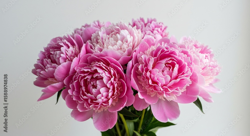 Obraz premium Soft light illuminates delicate pink peonies blooming beautifully. AI Generated