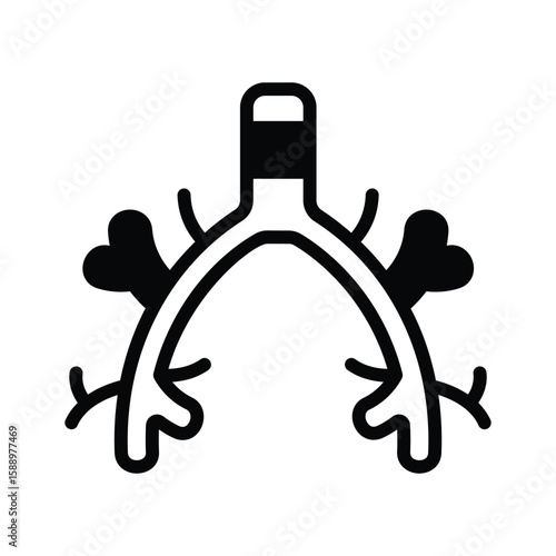 Grab this glyph icon of bronchus system