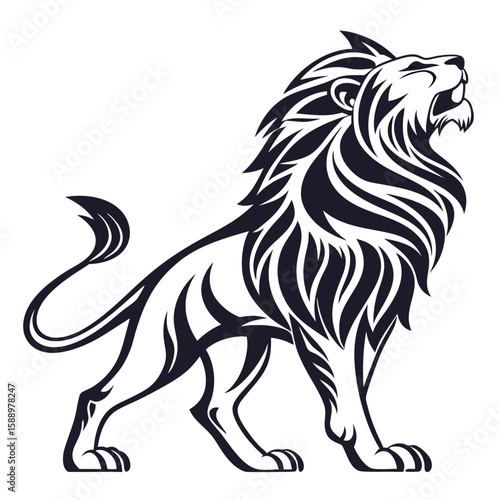 Wallpaper Mural Tribal lion tattoo design isolated on white background Torontodigital.ca