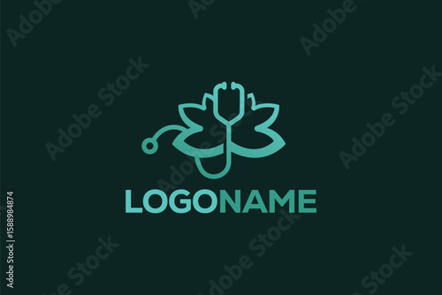 A serene lotus flower with a stethoscope gracefully integrated within its petals or center. Symbolizes holistic health, natural healing, medical care, tranquility, and well-being.

