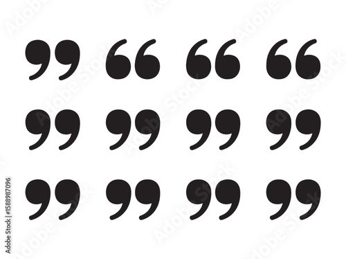 Quote Marks Punctuation Text Vector Icons