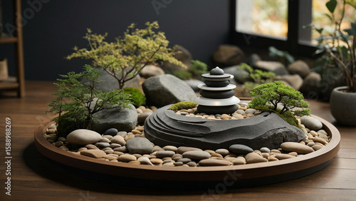 Serene Zen Garden with Textured Elements