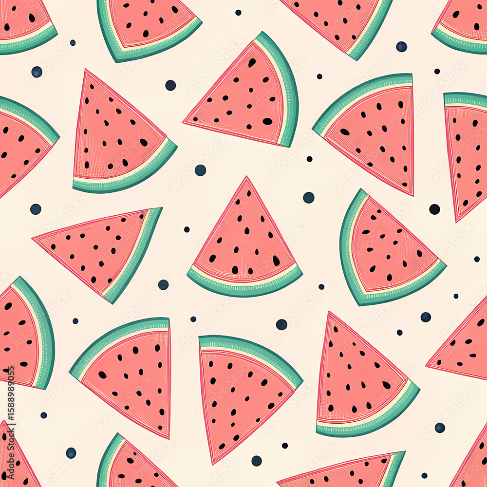Fototapeta premium seamless pattern with watermelon